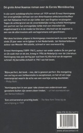 Afscheid van de wapenen - achterkant