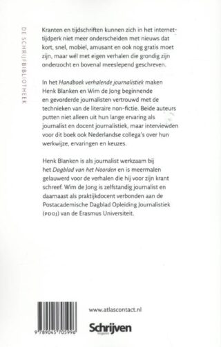 Handboek verhalende journalistiek - achterkant