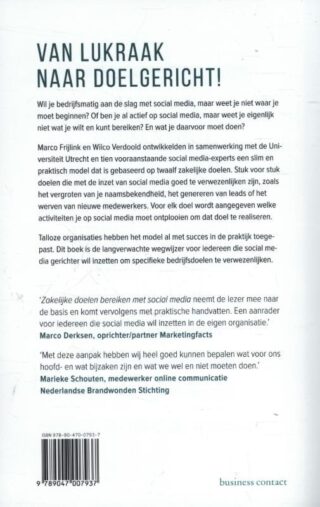 Zakelijke doelen bereiken met social media - achterkant