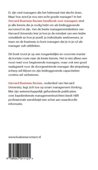 Harvard Business Review handboek voor managers - achterkant