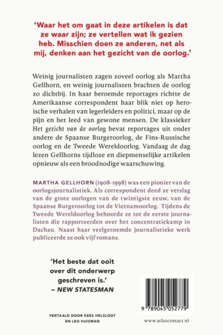 Het gezicht van de oorlog - achterkant