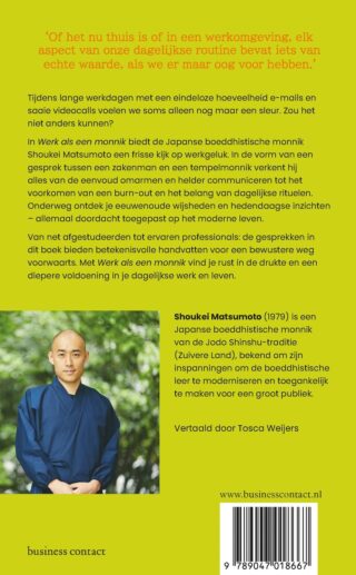 Werk als een monnik - achterkant