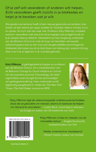 Echt veranderen - achterkant